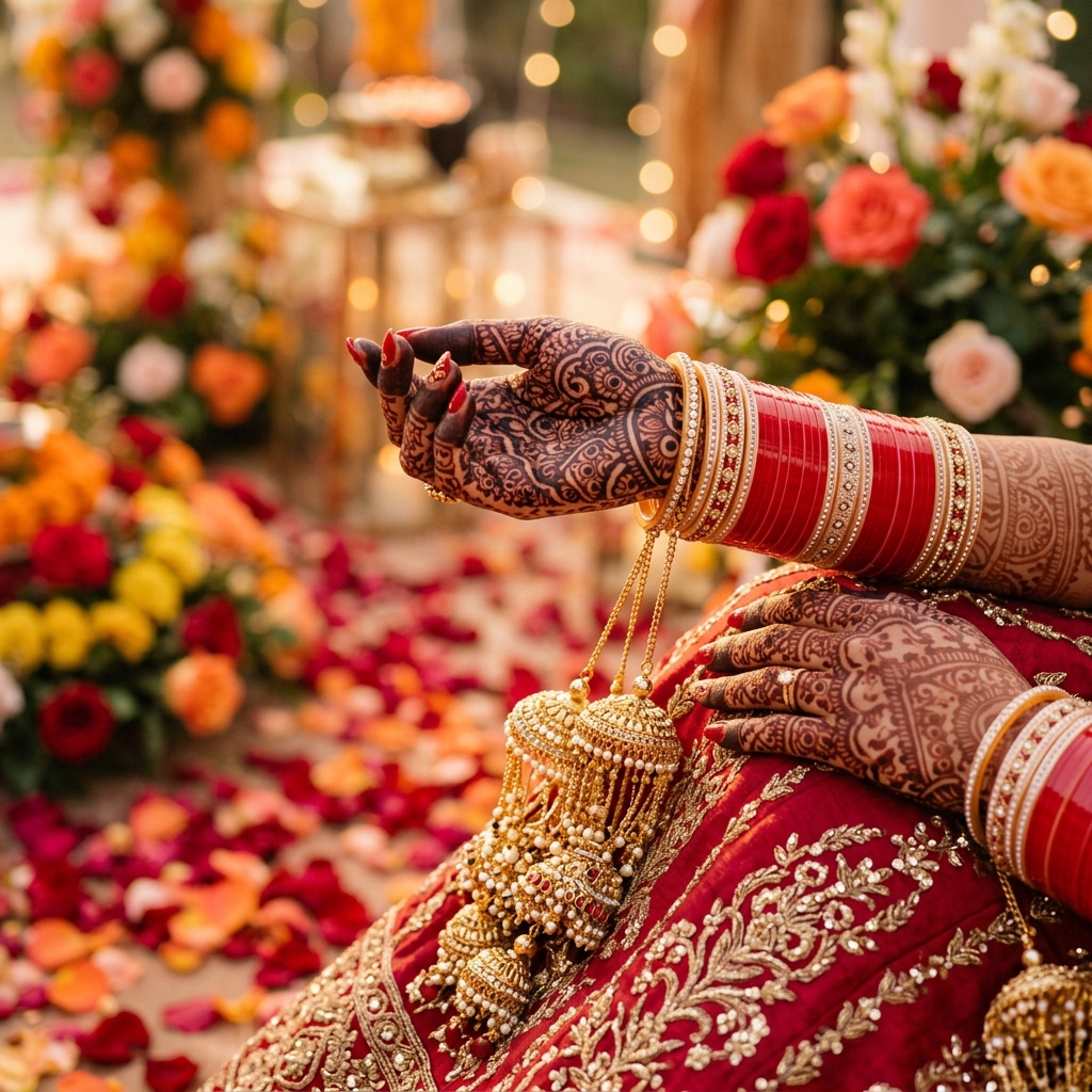 Bride with bridal chura and kalira